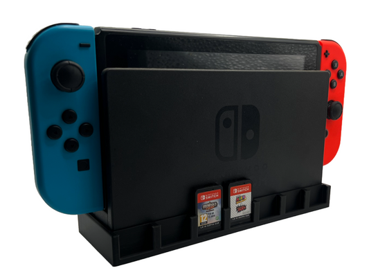 Nintendo Switch Dock Game Holder – Minimalist 3D Printed Extension for 7 Games – Convenient Storage Directly on the Docking Station