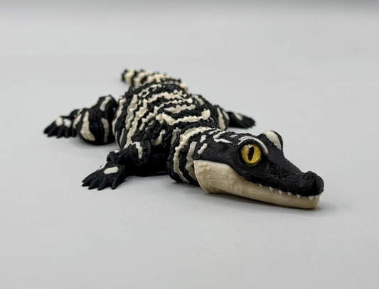Bewegliches Krokodil | Echse 3D-Druck Figur | Alligator Deko