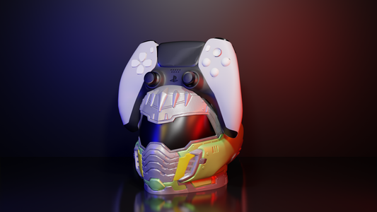Höllisch gut – der DOOM Helm Controller Halter für dein Gaming-Setup!