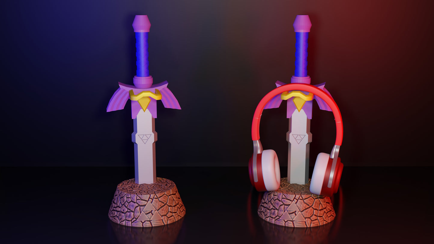 Zelda Master Sword Headphone Stand – The legendary stand for your gaming setup! ⚔️🛡️