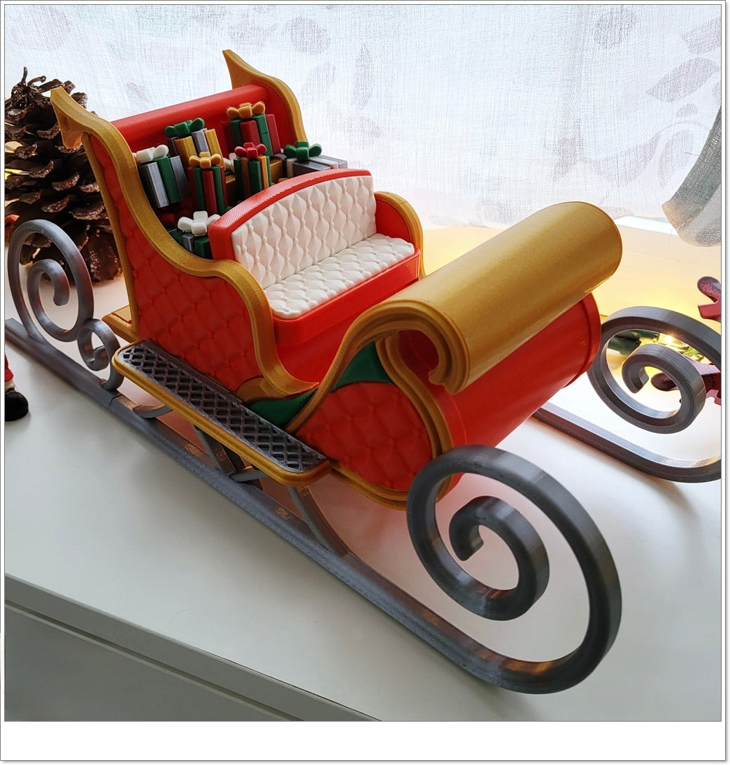 Großer Weihnachtsschlitten – Elegante Weihnachtsdekoration zum Befüllen