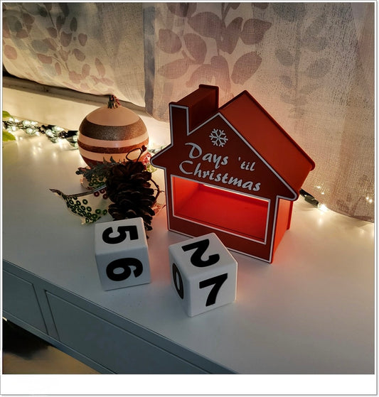Adventskalender "Countdown-Haus" | Tischkalender mit Würfeln