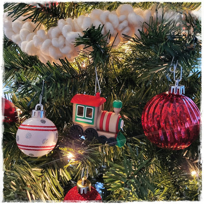 Christbaumschmuck "Weihnachts-Express" | Mini-Lokomotive Anhänger