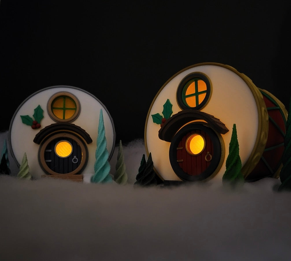 Weihnachtliches Trommel-Haus – Deine leuchtende & gemütliche Wichtel-Deko!