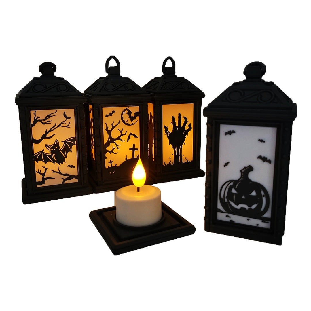 Halloween LED-Teelicht-Laterne – Deine stimmungsvolle Grusel-Deko!
