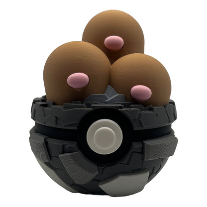 Mole Trio Character Ball – Unique 3D-printed collector's item! 🤎🤎🤎