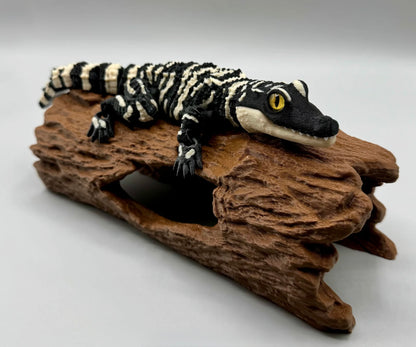 Bewegliches Krokodil | Echse 3D-Druck Figur | Alligator Deko