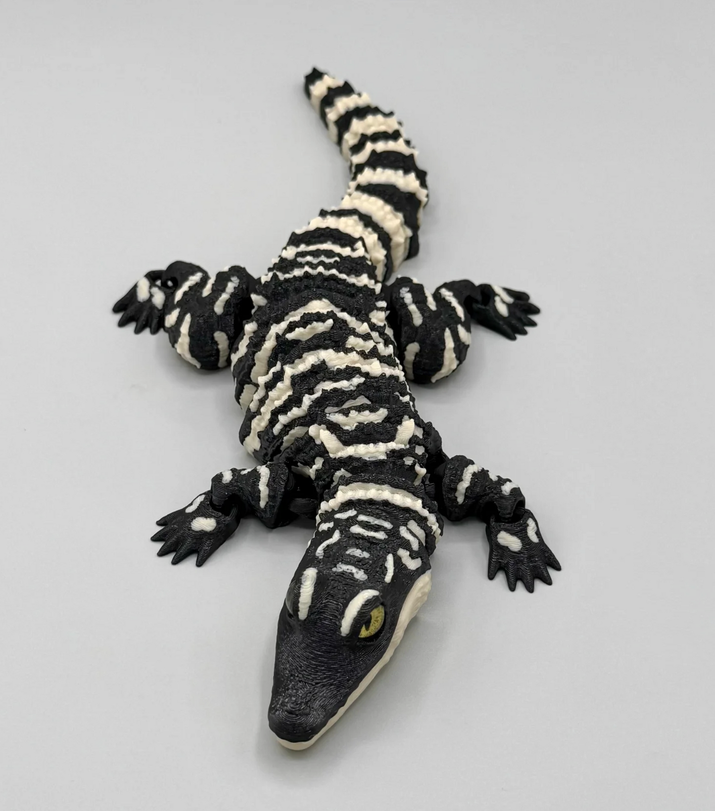 Bewegliches Krokodil | Echse 3D-Druck Figur | Alligator Deko