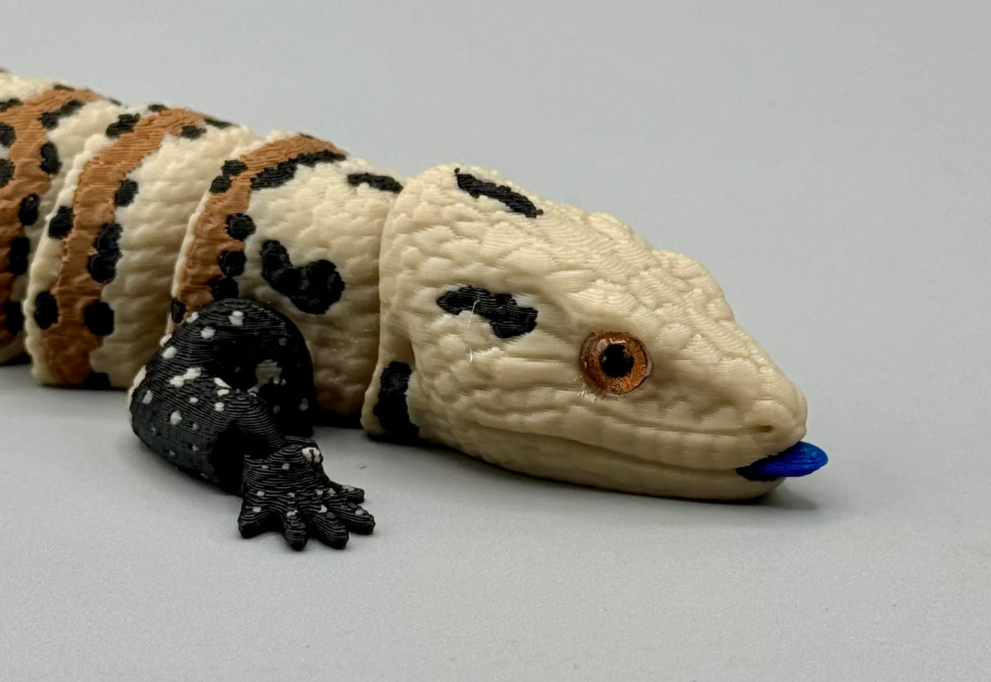 Beweglicher Blauzungenskink | Echse mit & ohne Zunge | 3D-Druck Figur