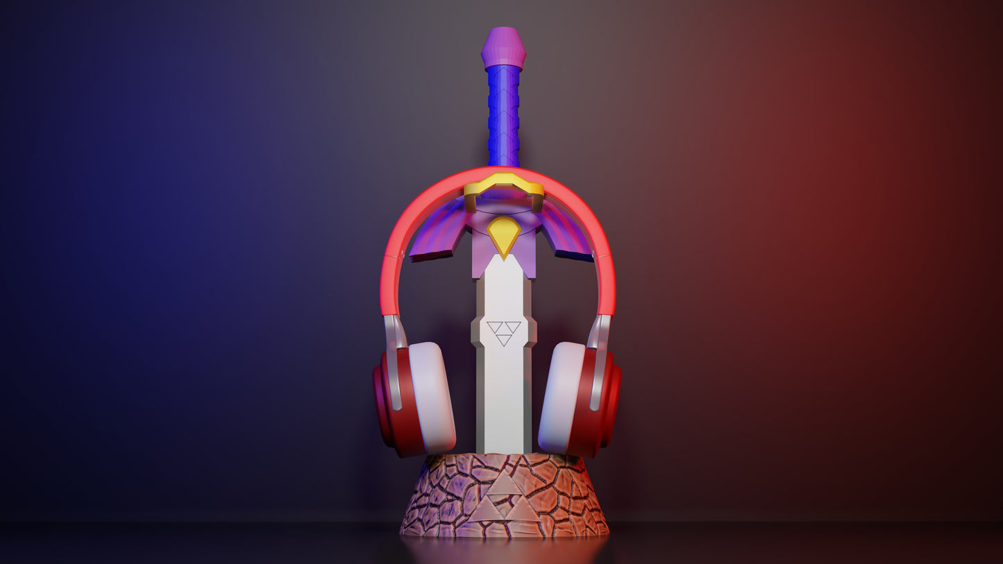 Zelda Master Sword Headphone Stand – The legendary stand for your gaming setup! ⚔️🛡️