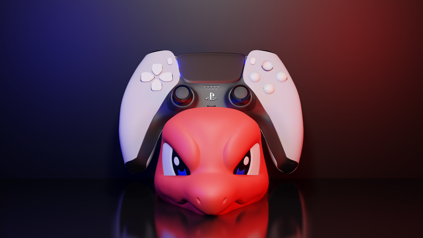 Glutexo Controller-Halter im Pokémon Stil – 3D-gedruckter Charmeleon Ständer für PS5, PS4 & Xbox Controller – Gamer Geschenk & Fanartikel
