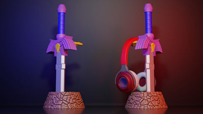 Zelda Master Sword Headphone Stand – The legendary stand for your gaming setup! ⚔️🛡️