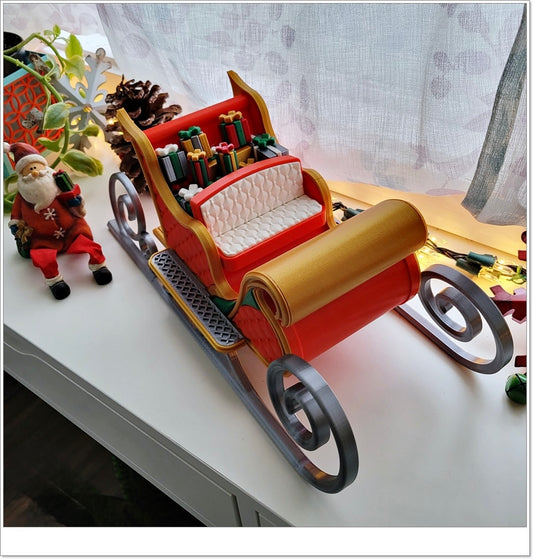 Großer Weihnachtsschlitten – Elegante Weihnachtsdekoration zum Befüllen