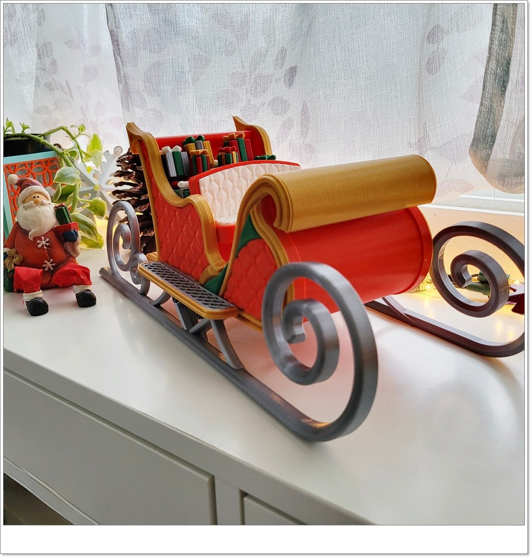 Großer Weihnachtsschlitten – Elegante Weihnachtsdekoration zum Befüllen