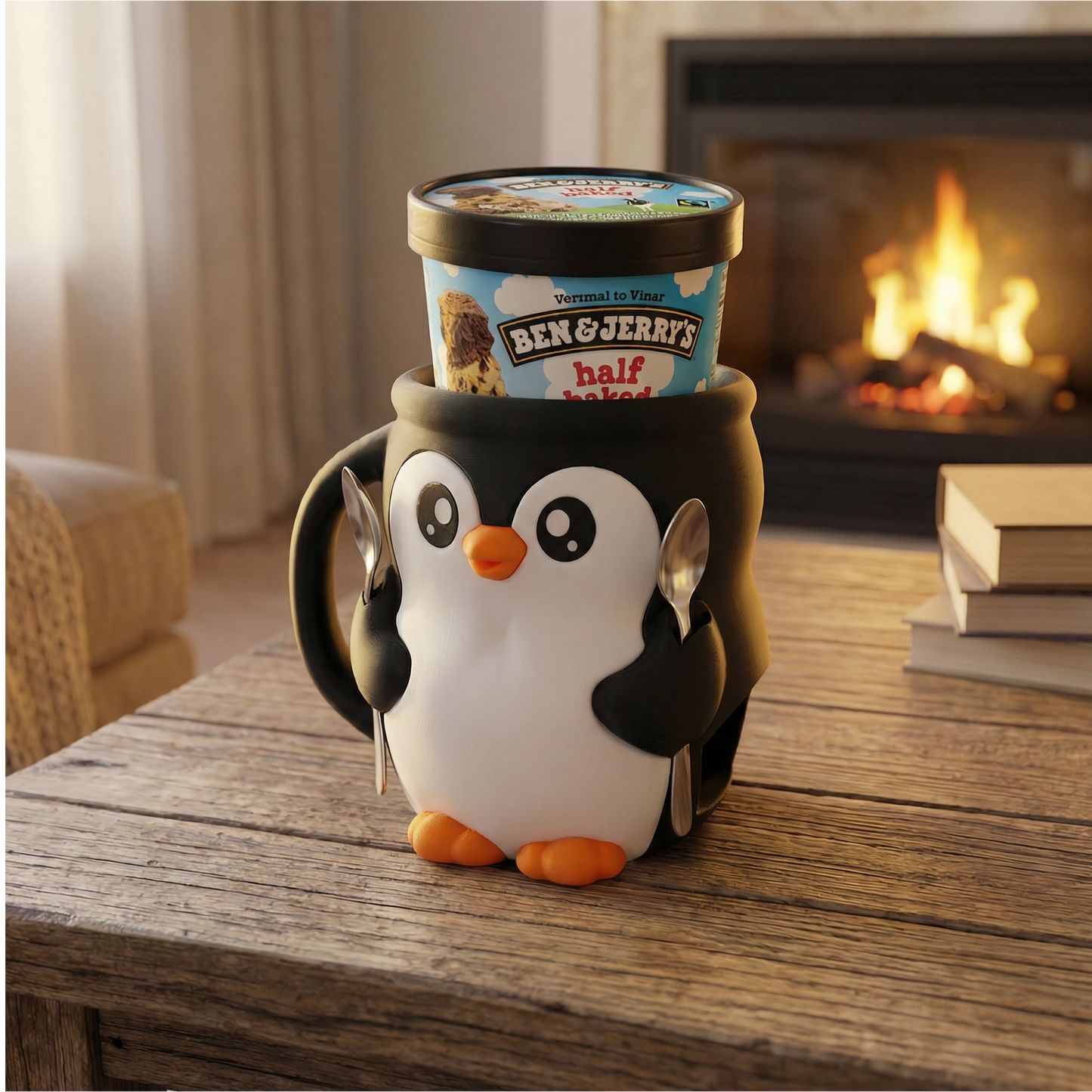 Pinguin Eisbecher-Halter für Ben & Jerry's | 3D-Druck | Nie wieder kalte Hände